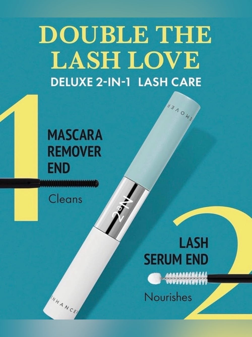 2aN Dual Mascara Remover & Eyelash / Eyebrow Enhancer Serum NIB K-Beauty